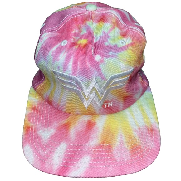 Wonder Woman Snapback Hat Cap Adult Pink Tie Dye DC Comics SuperHero Barbiecore - Picture 1 of 9